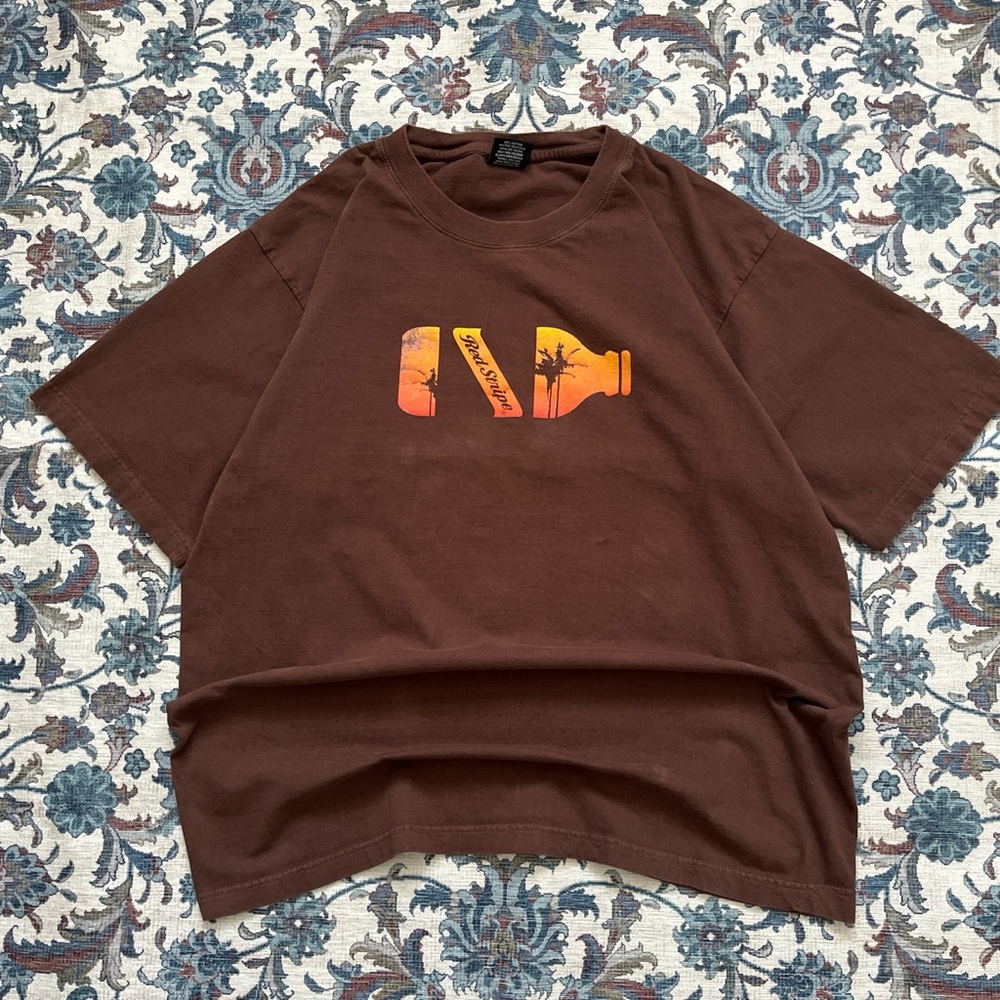 Red Stripe Sunset Brown Graphic Tee